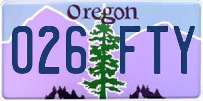 OR license plate 026FTY