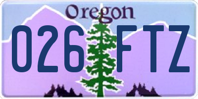 OR license plate 026FTZ