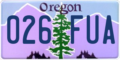 OR license plate 026FUA