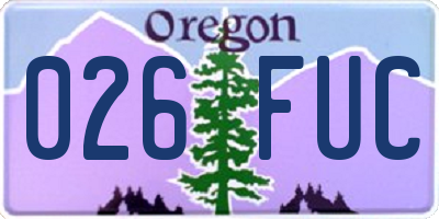 OR license plate 026FUC