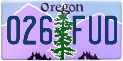 OR license plate 026FUD
