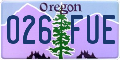 OR license plate 026FUE