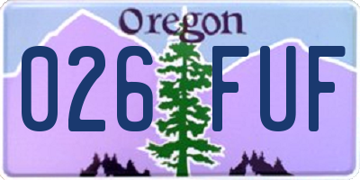 OR license plate 026FUF