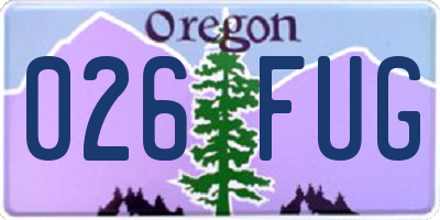 OR license plate 026FUG