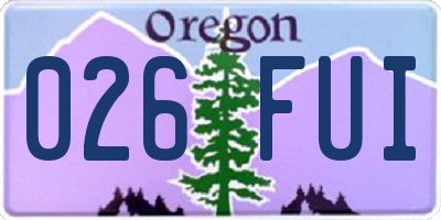 OR license plate 026FUI