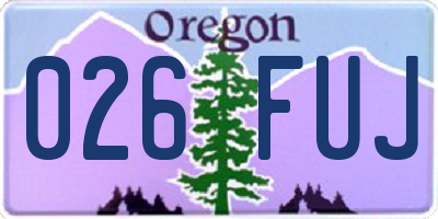 OR license plate 026FUJ