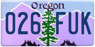 OR license plate 026FUK