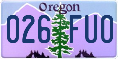 OR license plate 026FUO