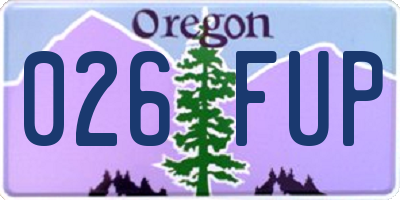 OR license plate 026FUP