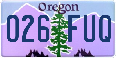 OR license plate 026FUQ