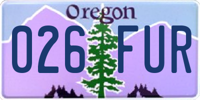 OR license plate 026FUR