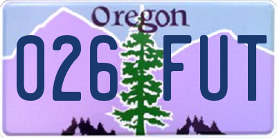 OR license plate 026FUT