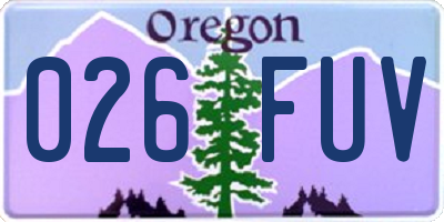 OR license plate 026FUV