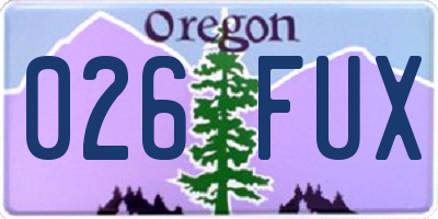 OR license plate 026FUX