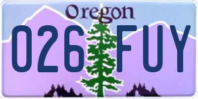 OR license plate 026FUY