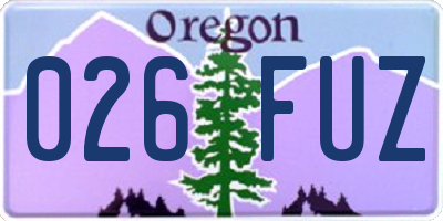 OR license plate 026FUZ