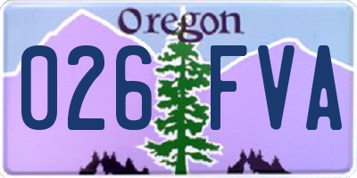 OR license plate 026FVA