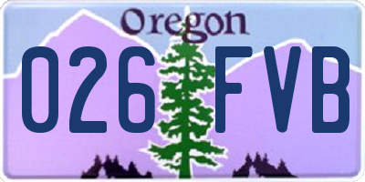 OR license plate 026FVB