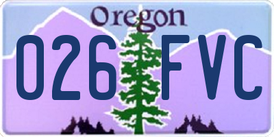OR license plate 026FVC