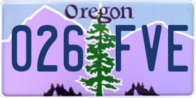OR license plate 026FVE