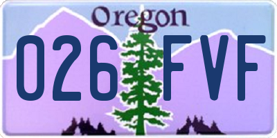 OR license plate 026FVF