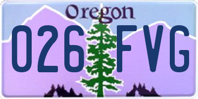 OR license plate 026FVG