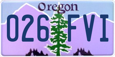 OR license plate 026FVI