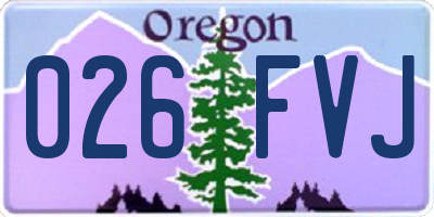OR license plate 026FVJ