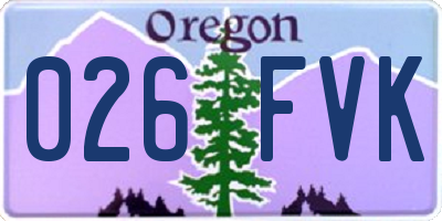 OR license plate 026FVK