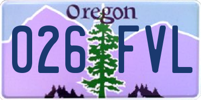 OR license plate 026FVL