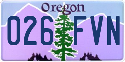 OR license plate 026FVN