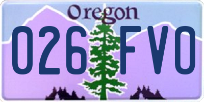 OR license plate 026FVO