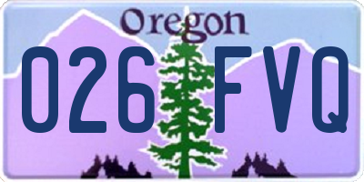 OR license plate 026FVQ