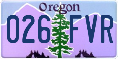 OR license plate 026FVR