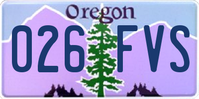 OR license plate 026FVS