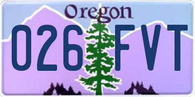 OR license plate 026FVT
