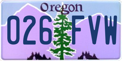 OR license plate 026FVW