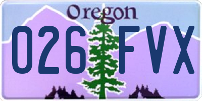 OR license plate 026FVX