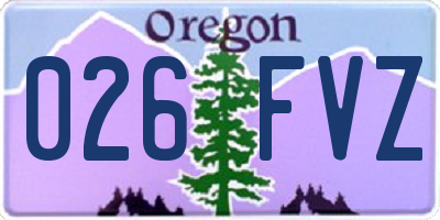 OR license plate 026FVZ