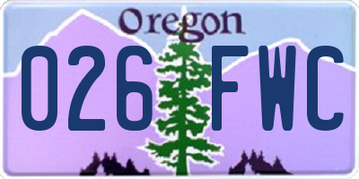 OR license plate 026FWC
