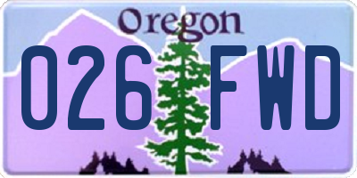 OR license plate 026FWD