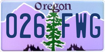 OR license plate 026FWG