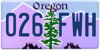 OR license plate 026FWH