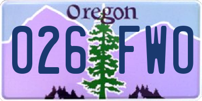 OR license plate 026FWO