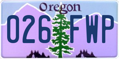 OR license plate 026FWP