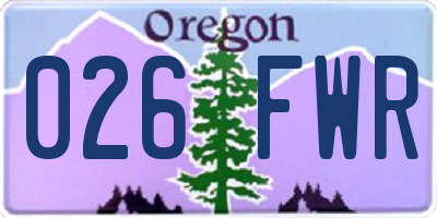 OR license plate 026FWR