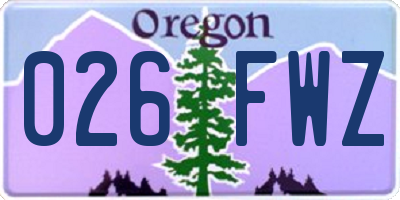 OR license plate 026FWZ