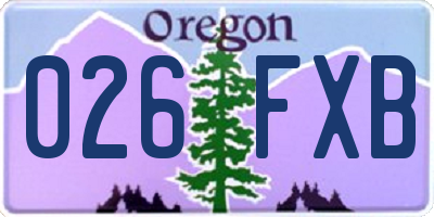 OR license plate 026FXB