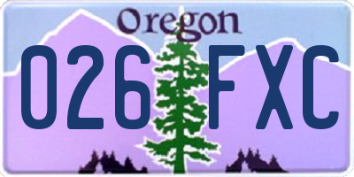 OR license plate 026FXC