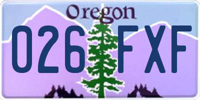 OR license plate 026FXF